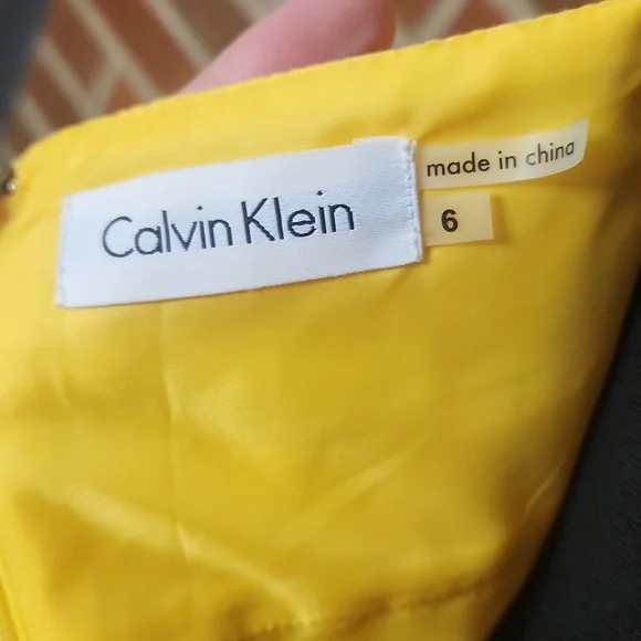 Calvin Klein Yellow Cocktail Dress, Size 6 - Picture 6 of 10